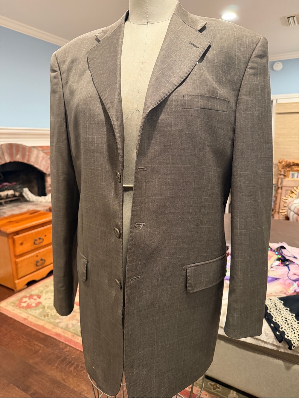 Men's Lightweight Gray Plaid Shirt Jacket